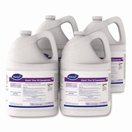 Oxivir Cleaners & Detergents, 1 gal. Bottle, Unscented, Colorless, 4 PK 4963314